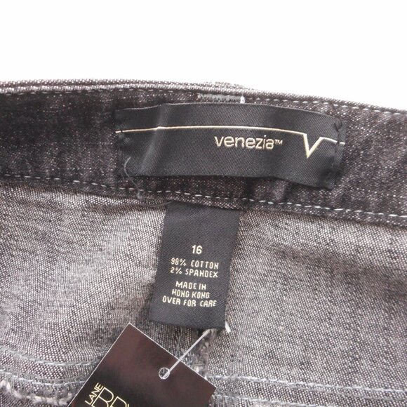 Venezia Denim Skirt Black Straight Womens Size 16 Vintage Y2K Contrast Stitching - Picture 7 of 13